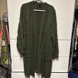 Torrid Olive Cable Knit Cardigan